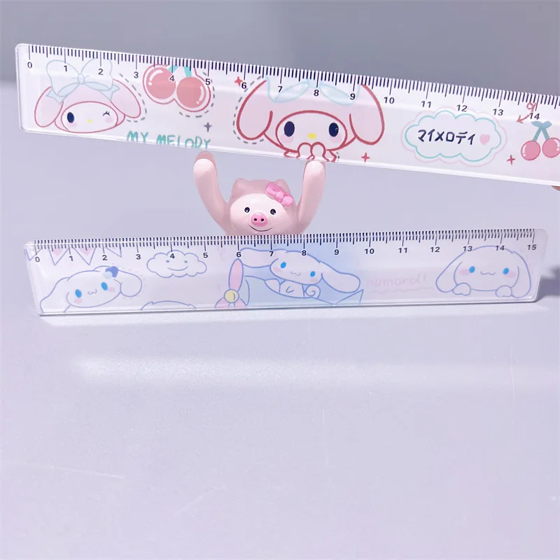 

Sanrio Kawaii Anime Cartoon Series My Melody Cinnamoroll Cute Acrylic Drawing Scale Scale Acrylic Ruler 15cm Learning Stationery