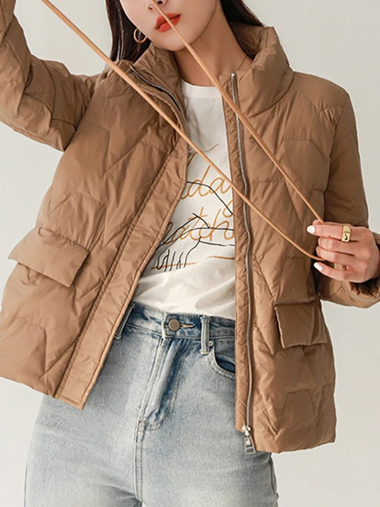 GOPLUS Winter Warm Women Coats Padded Jacket Ladies 2023 Stand Collar Parka Femme Damen Mantel Giacca Invernale Donna C60424