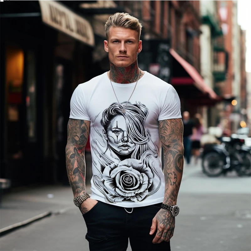 Повседневная мужская летняя футболка в европейском и американском стиле новинка