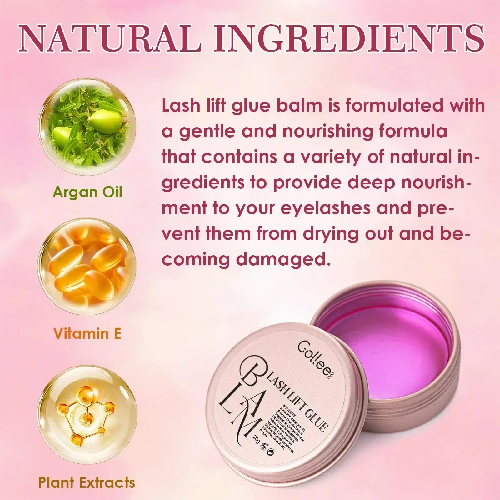 Gollee Lash Lift клеевой бальзам для подтяжки ресниц фиксирующий воск бровей не