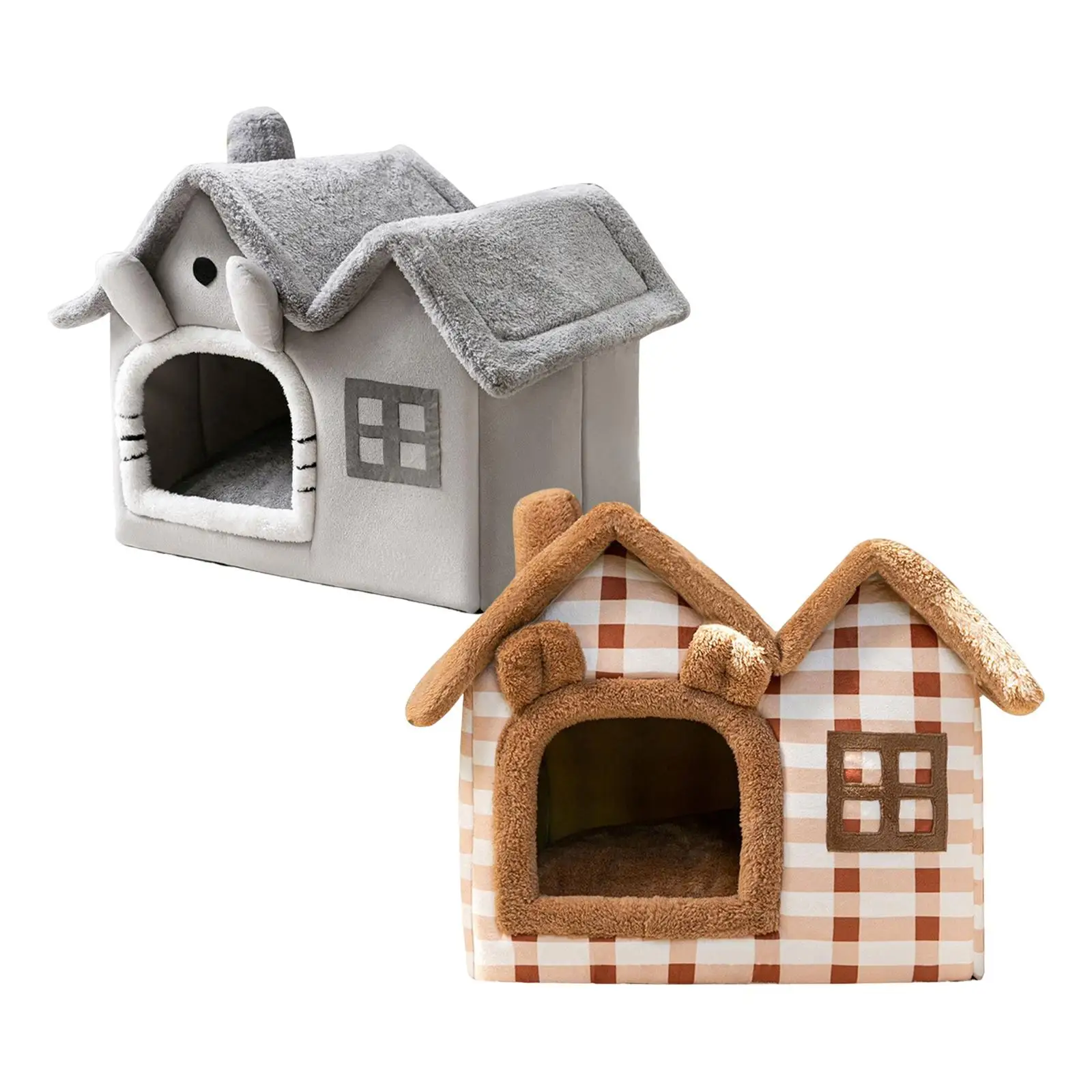 

Милая домик для домашних животных собачья будка полузакрытая пещера для котят теплая Лежанка для кошек