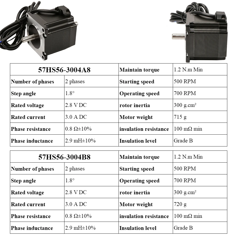 Шаговый электродвигатель MHTNC Nema23 57HS56 2 фазы 4 провода 1 нм 3 А 56 мм 180 унций/дюйм