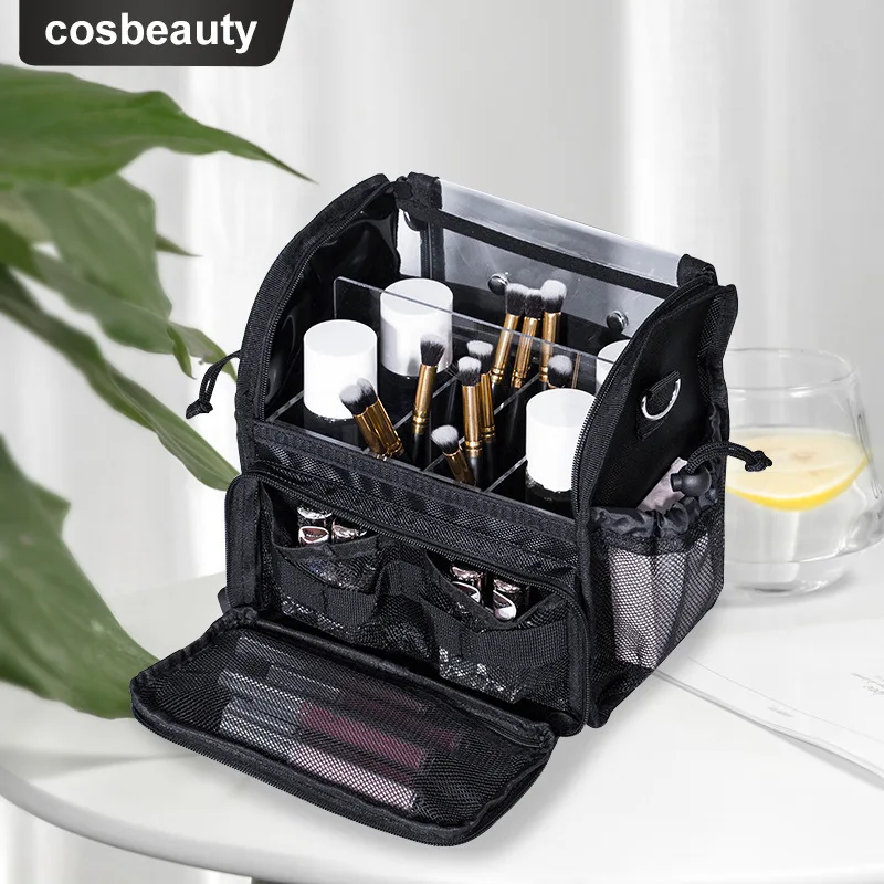 Fashion Small Travel Clear Cosmetic Bag Oxford Cloth Shoulderless Wash Bags Mini Nail Polish Lipstick Storage Home Organizer