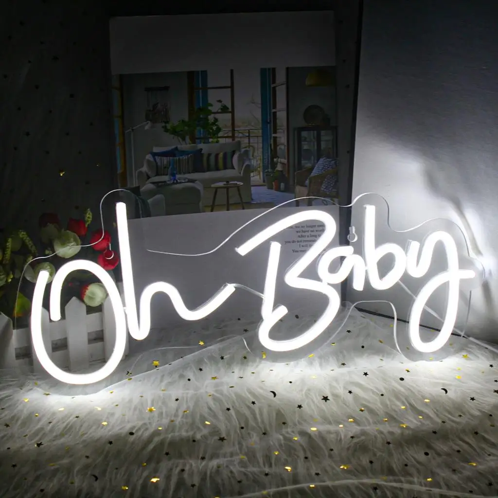 Neon Sign Custom Oh Baby LED Light Party Flex Clear Acrylic Neon Sign Wedding Party Decoration  - buy with discount