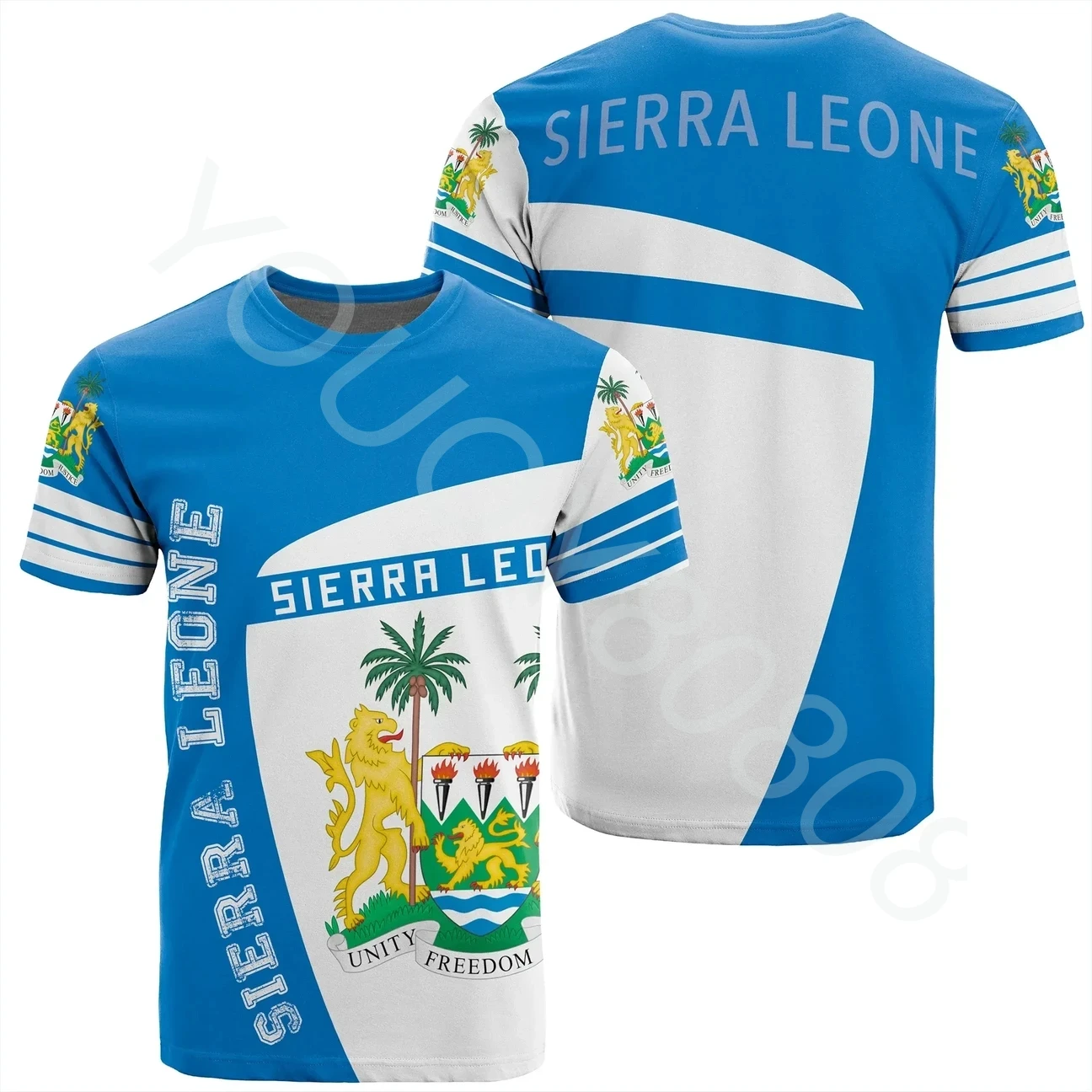 

Africa Zone Apparel New Casual Loose Sweatshirt Street Style Print Sierra Leone T-Shirt Sport Premium Tops