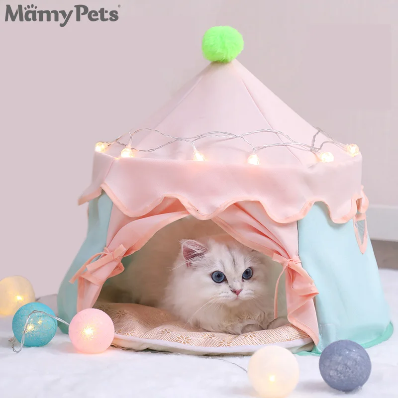 

MAMY PETS Summer Tent For Cats Semi-Enclosed Litter Removable And Washable Cat Bed Dog Kennel Puppies Kitten Pet Supplies