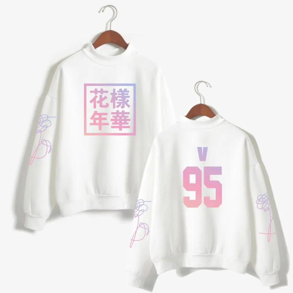 

Новинка, толстовка с капюшоном K-POP love Yourself, свитшот, Модный свитшот унисекс для фанатов Bangtan Boys с высоким воротником, черная и белая одежда