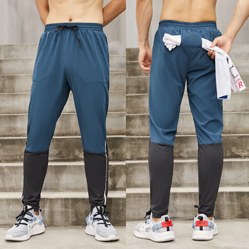 Men Sport Pants Running With Zipper Pockets Soccer Training Jogging Sports Trousers Gym Fitness Football Leggings Sweatpants