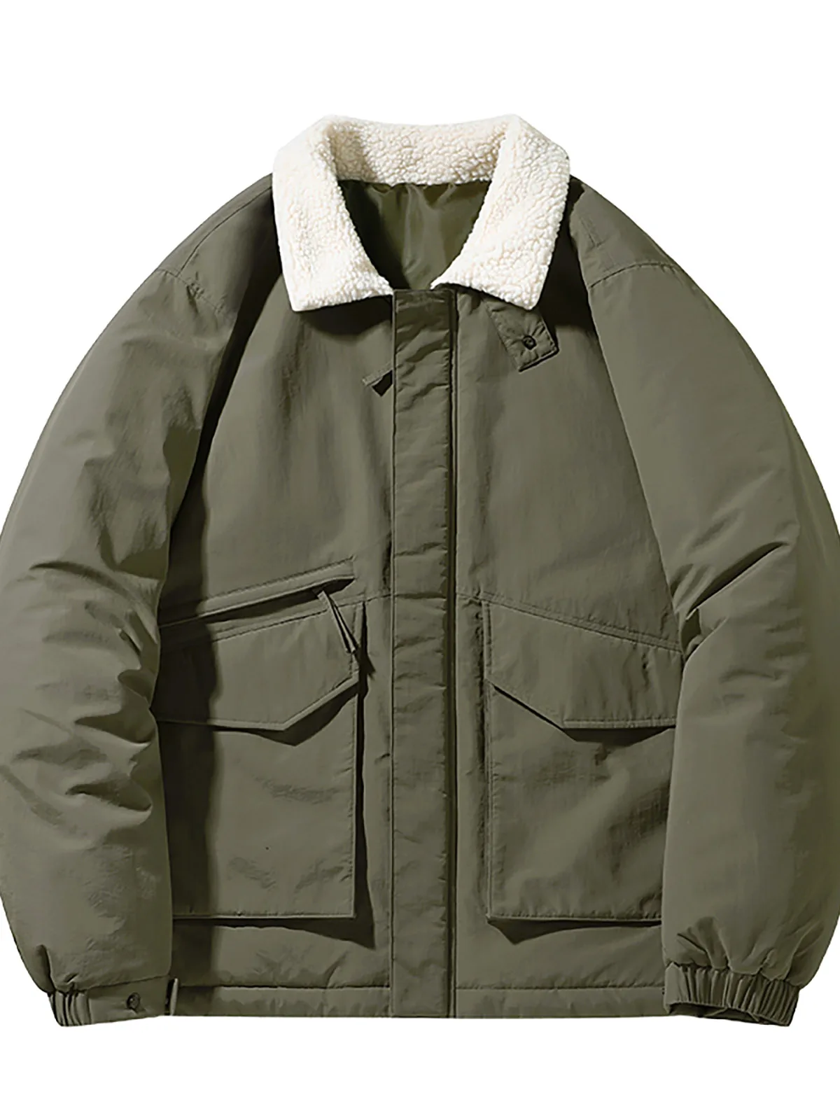 Зимняя трехмерная карманная берберская флисовая куртка на хлопковой подкладке