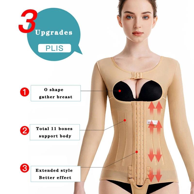 

Women Postpartum Shaping Bodysuit Abdomen Arm Liposuction Waist Girdle Firm Tummy Contriol Doubl Compression 11 Bones Shaper