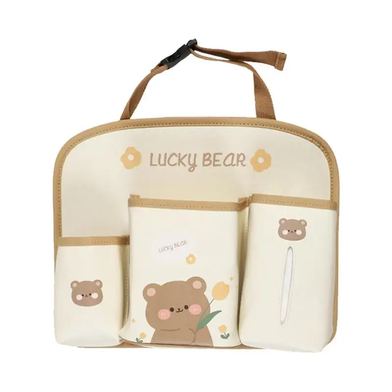 

Органайзер на заднее сиденье и органайзер для хранения с милым мультяшным рисунком, органайзер на заднее сиденье с большими карманами, водонепроницаемый органайзер для хранения на заднее сиденье