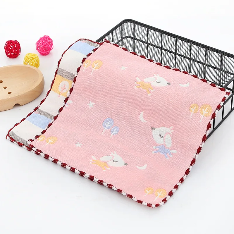 

1pcs Handkerchief Cotton Baby Cotton Six-layer Small Towel Square Hand Towel Gauze Handkerchief Saliva Towel Bathroom Toiletries