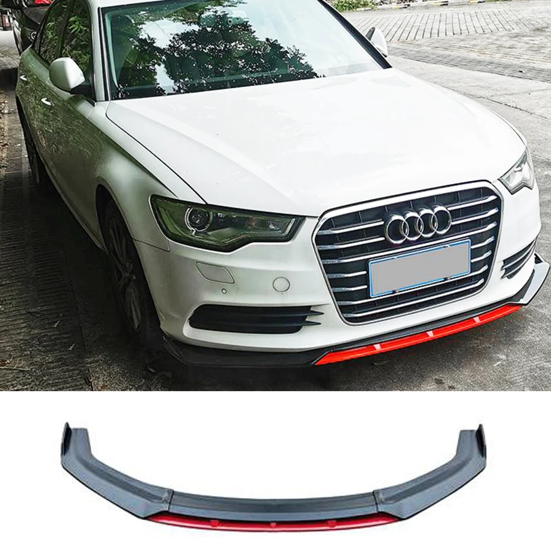 

Подходит для серии Audi A, аксессуары, набор из 4 предметов для дефлектора переднего бампера автомобиля, спойлера, диффузора, дефлектора для моделирования A3, A4, A4L, A5, A6