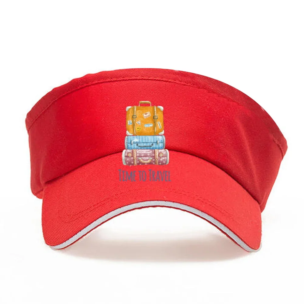 Baseball Cap New Era Design Outdoors Sun Hat Ttravel Print Series Red Empty Top for Golf Marathon Running