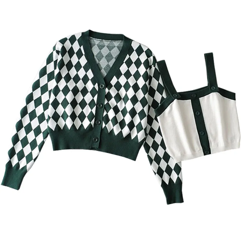 Rose Same Sle Американский винтажный свободный вязаный кардиган с длинными рукавами и