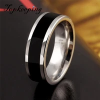 black stainless steel rings spinner chain rings men anillos mens jewelry