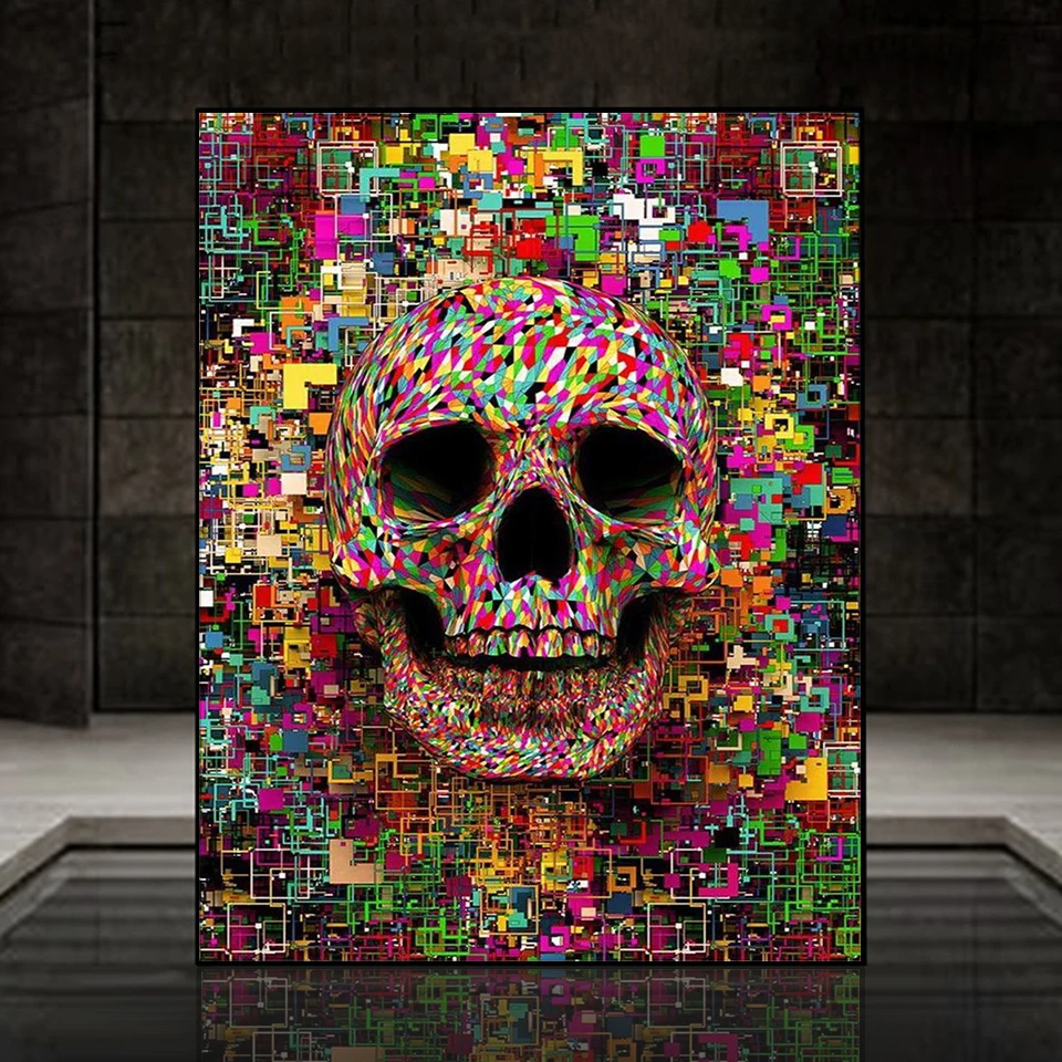 

New Arrivals Diamond Painting Skull Cartoon Embroidery Decorative Art Paintings 5d Full Drill Cross Stitch Kit Home Decor