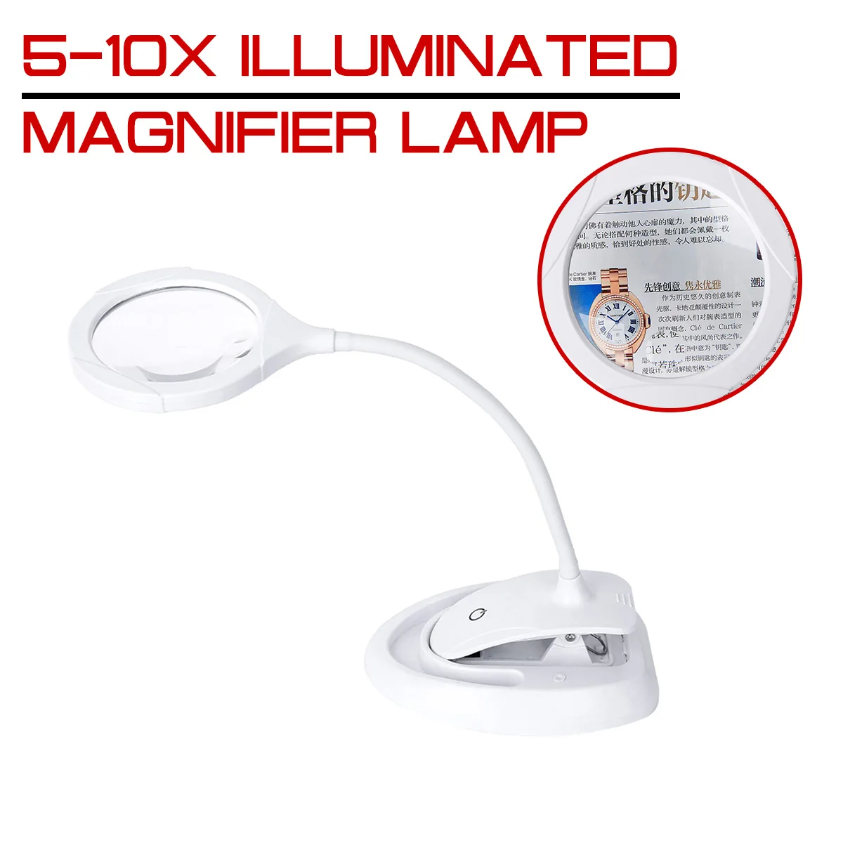 

Magnifier Illuminated Lamp LED Foldable Handheld Magnifier 5-10X Reading Magnifying Glass Lens Loupe With 15 LED Lights