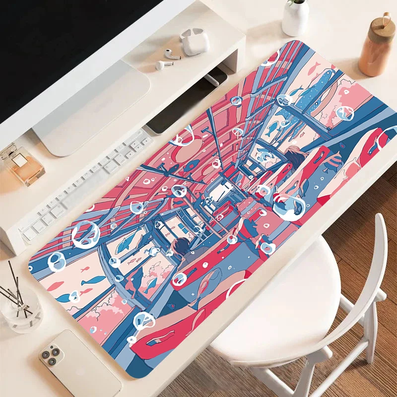 

Large Mousepad Hot Anime Aesthetic Strawberry Candy DIY Custom Durable Mouse Pad Mat For Keyboards Setup Gaming Decoration