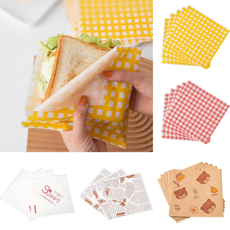 Food-grade Wrapping Paper Waterproof Oil-proof Anti-stick High and Low Temperature Sandwiches French Fries Kitchen Supplies
