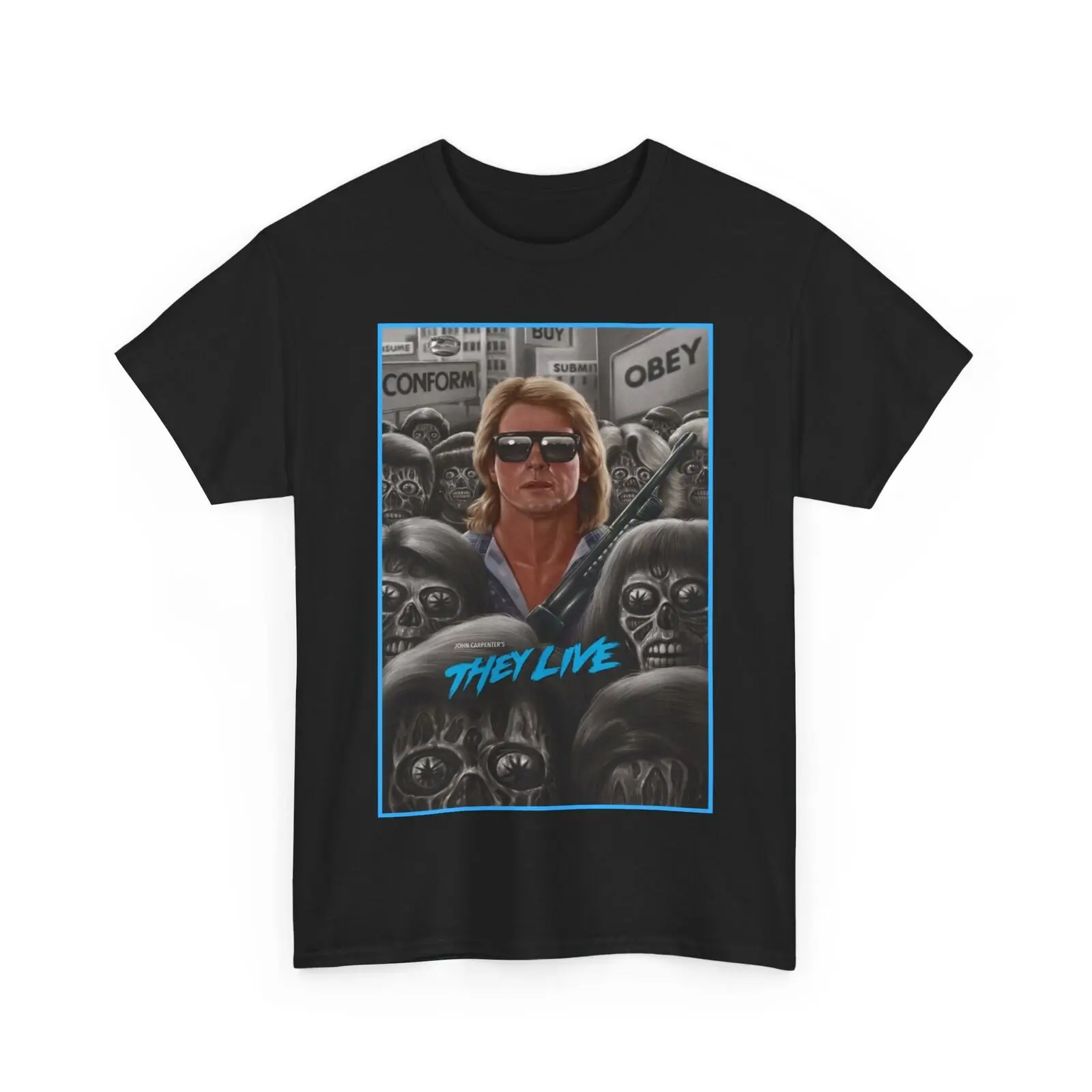 Тяжелая хлопчатобумажная футболка унисекс из фильма Они живет Джона плотника