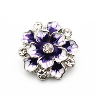 10pcs enamel colorful blooming flowers crystal snap button charms fit 18mm diy ginger women braceletbangle lucky gift jewelry