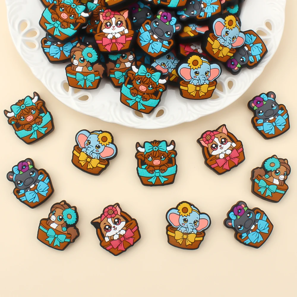 5/10pcs Новые Силиконовые Бусины Животные Форма Фокусные Для Ювелирные Изделия DIY