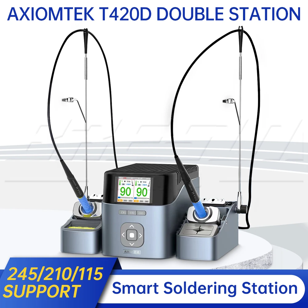 

JCID AIXUN T420D Dual-station intelligent soldering station With C245/C210/C115 Handle Welding Station For SMD Repair 110V/220V
