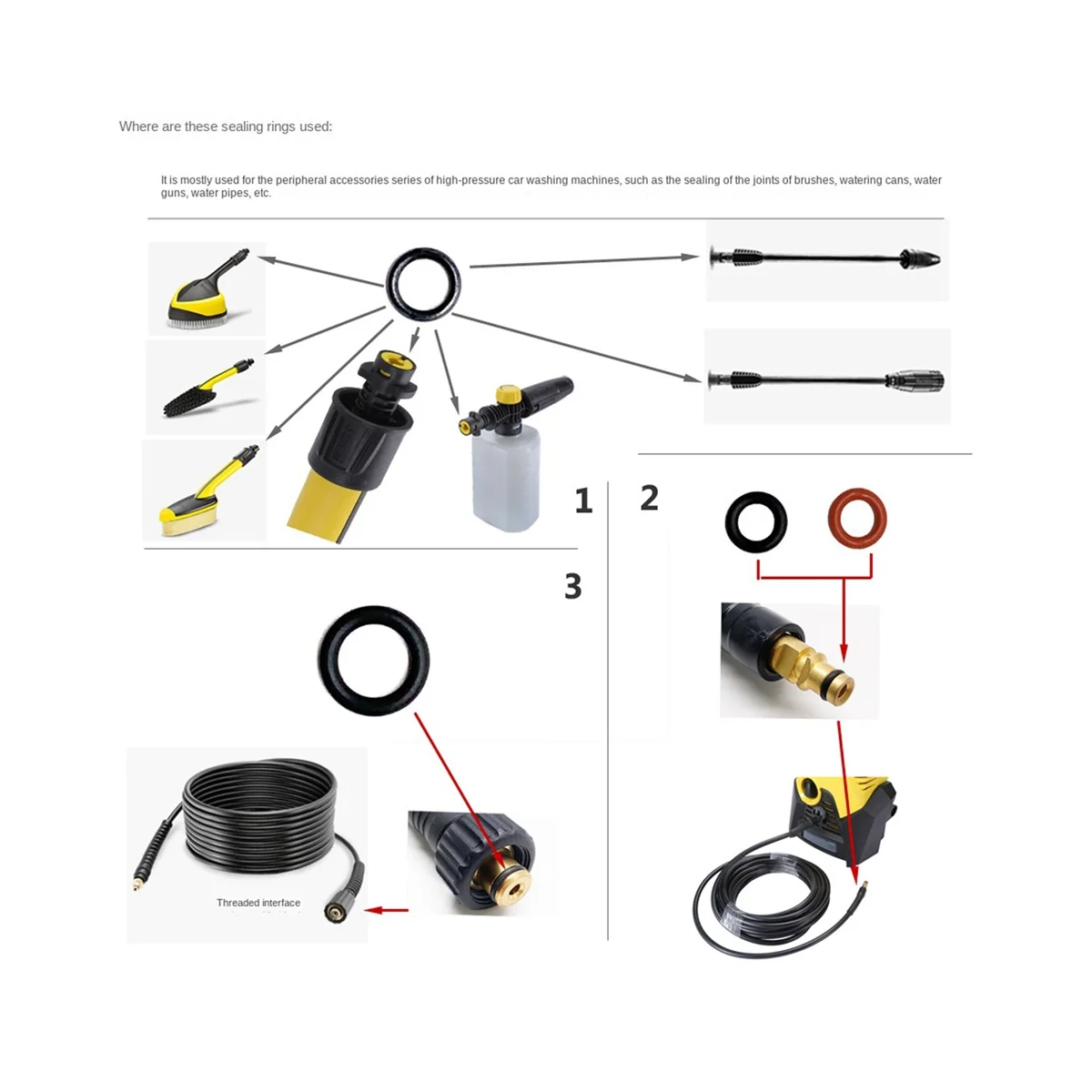 Форсунка для мойки высокого давления K2 K4 K5 K6 K7 уплотнительное кольцо аксессуары