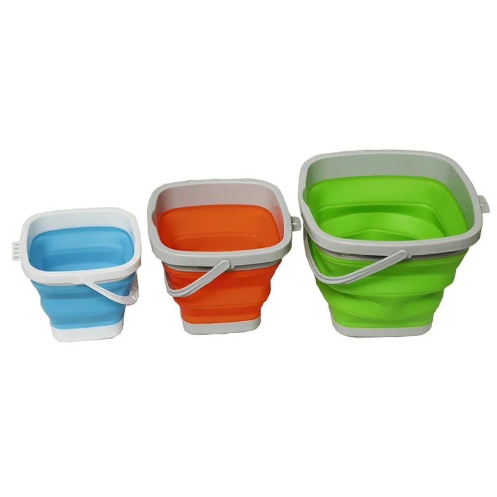

Outdoor Foldable Fishing Bucket Live Fish Bucket Portable Square Plastic Tackle Supplies Camping BBQ Picnic Water Holders Bucket