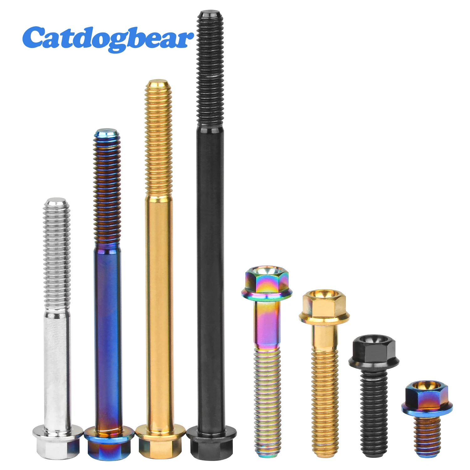 Титановый болт Catdogbear M6/M8X10 15 20 25 30 35 40 45 50 55 60 65 75 80 90 мм, фланцевый винт с шестигранной головкой для мотоциклетного дискового тормоза