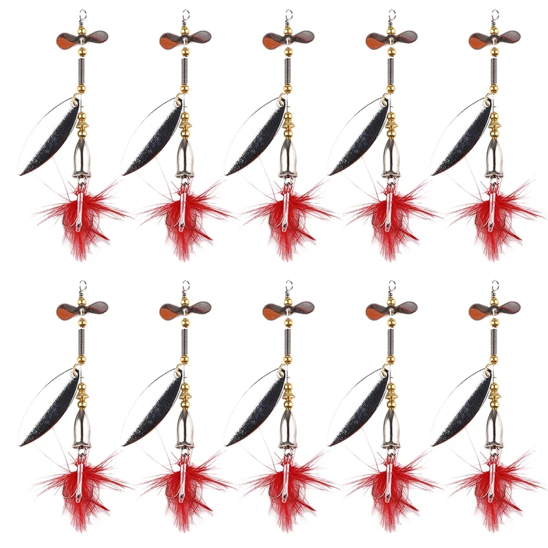 

10Pcs/Set Fishing Lures 8.2Cm 7G Spinner Spoon Fishing Lure Metal Lures Fishing Baits Carp Bass Pike Lure