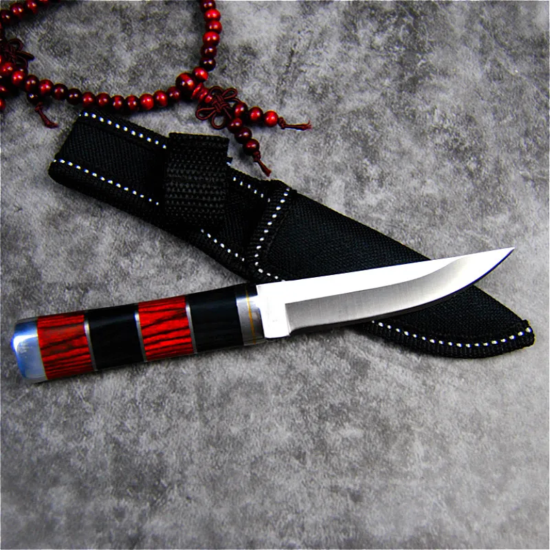 

Household Sharp Fruit Knife Fishing Small Straight Knife Colorful Wooden Handle Mirror Light Knife Paring Knife Kitchen Knives