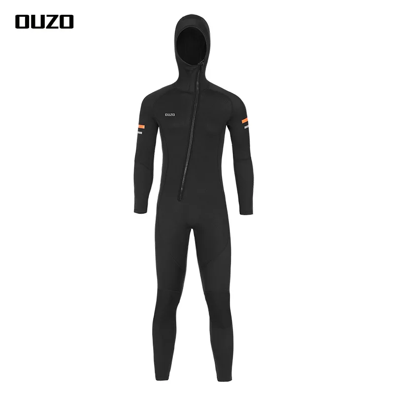 

Full Wetsuits-1.5mm Wetsuit-Mens Neoprene Diving Suit Front Zipper Hoodie Snorkeling Surfing Suits High Elasticity Long Sleeve