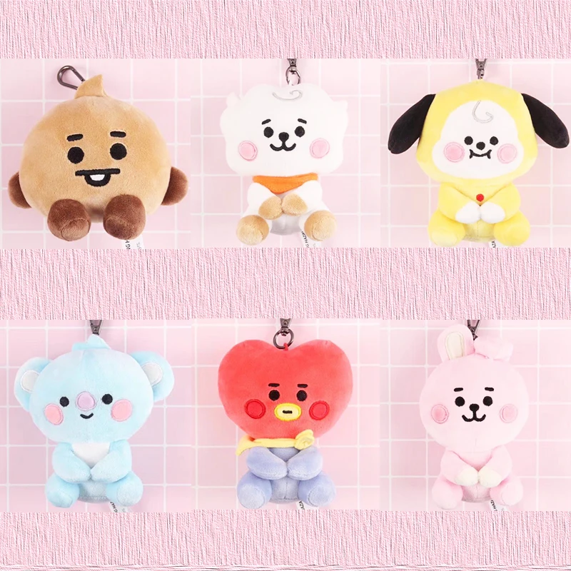 

Kawaii Bt21 Plush Doll 12Cm Cartoon Keychain Pendant Bag Ornament Girls Stuffed Animals Plushie Doll Toys Bag Decor Plush Gift