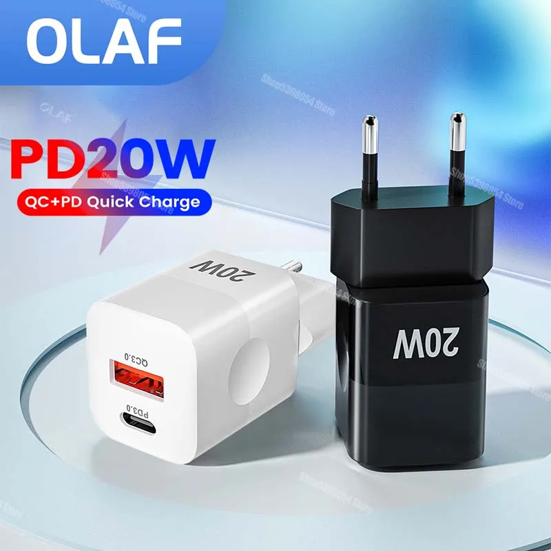 

Olaf 20W PD Fast Charger For iPhone 14 13 12 11 Pro Max QC 3.0 PD 3.0 USB Type C Fast Charging Charger For Samsung Xiaomi iPad