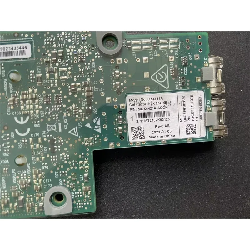Фото Высокопроизводительная оптоволоконная карта 25G CX4421A с интерфейсом OCP, совместимая с AMD C6420 №2