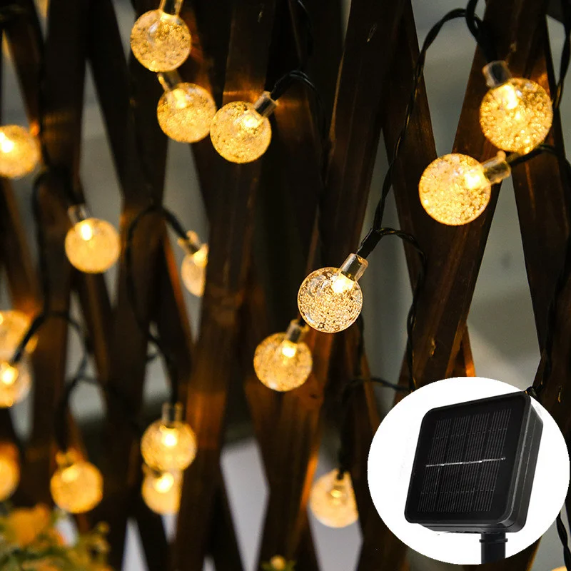 

Solar String Light Fairy Light Outdoor Lamp Garland Crystal Balls Waterproof Street Garland Christmas Wedding Party Lights Decor