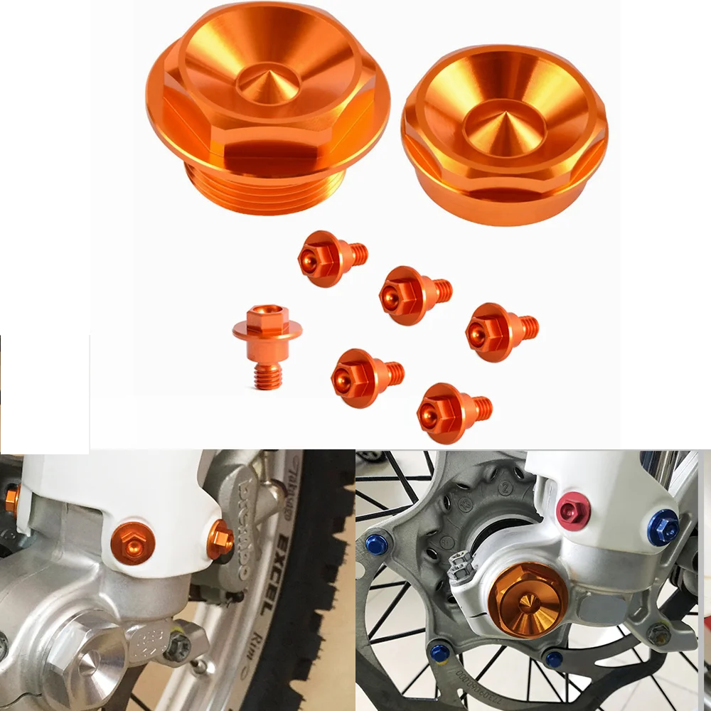 

Front Axle Nut Wheel Lock Nut & 6X Fork Guard Bolts For KTM 125 150 200 250 300 350 450 500 EXC EXC-F SX SX-F XC XC-F XC-W XCF-W