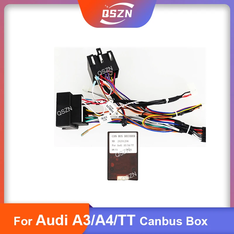 

16 pin Android Wiring Harness Power Cable Adapter with Canbus Box For Audi A3/A4/TT A4L Q3 Cable For Car radio Multimedia Player