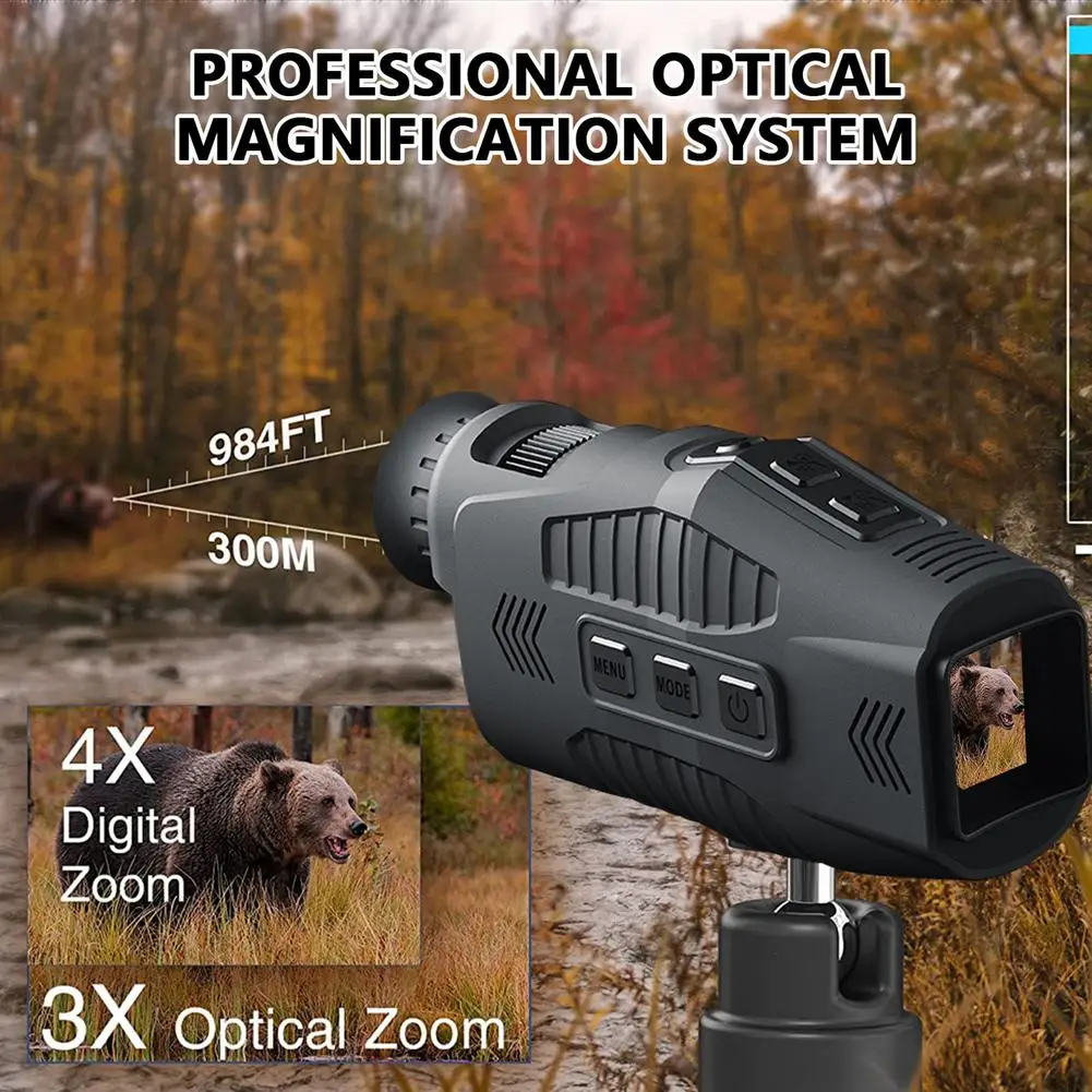 

Инфракрасный монокулярный прибор ночного видения R11 1080p с 5-кратным цифровым зумом 300 м в полной темноте с расстоянием обзора для ночной фото...