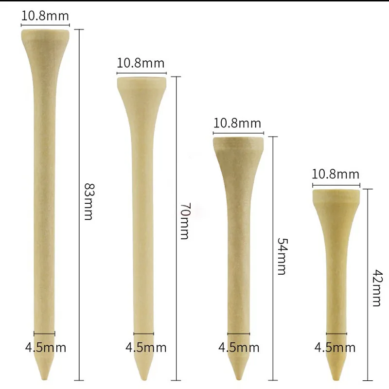 100 шт. бамбуковые футболки для гольфа 42 мм 54 70 83 4 размера |