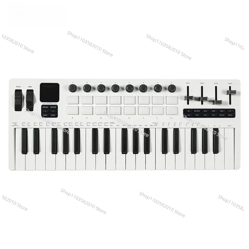 Клавиатура M-VAVE SMK-37 PRO, 37 клавиш, MIDI 3,5 мм, 16 RGB-пэдов для ударных с функцией звукового источника, поддержка беспроводного подключения к нескольким системам (art.: 3920d901cdaaa) - 3920d901cdaaa