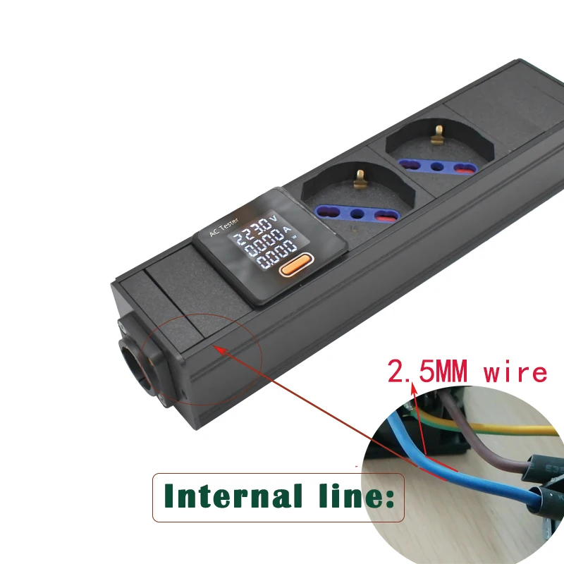 Фото Итальянская розетка PDU Power StripsNAC3FPX NAC3MPX порт Schuko Powerlink блок Усилитель мощности аудио 3P Авиационная вилка с амперметром №2