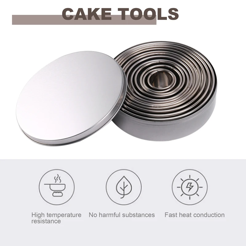 SEWS-12 шт. форма для кольца торта из нержавеющей стали круглый круг печенье мусс