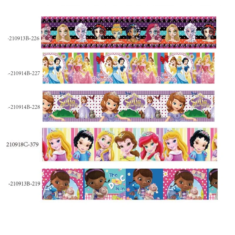 

Корсажная лента «Принцесса Диснея», 25 мм, 10 ярдов, принт для бантов «сделай сам», праздничное украшение ручной работы