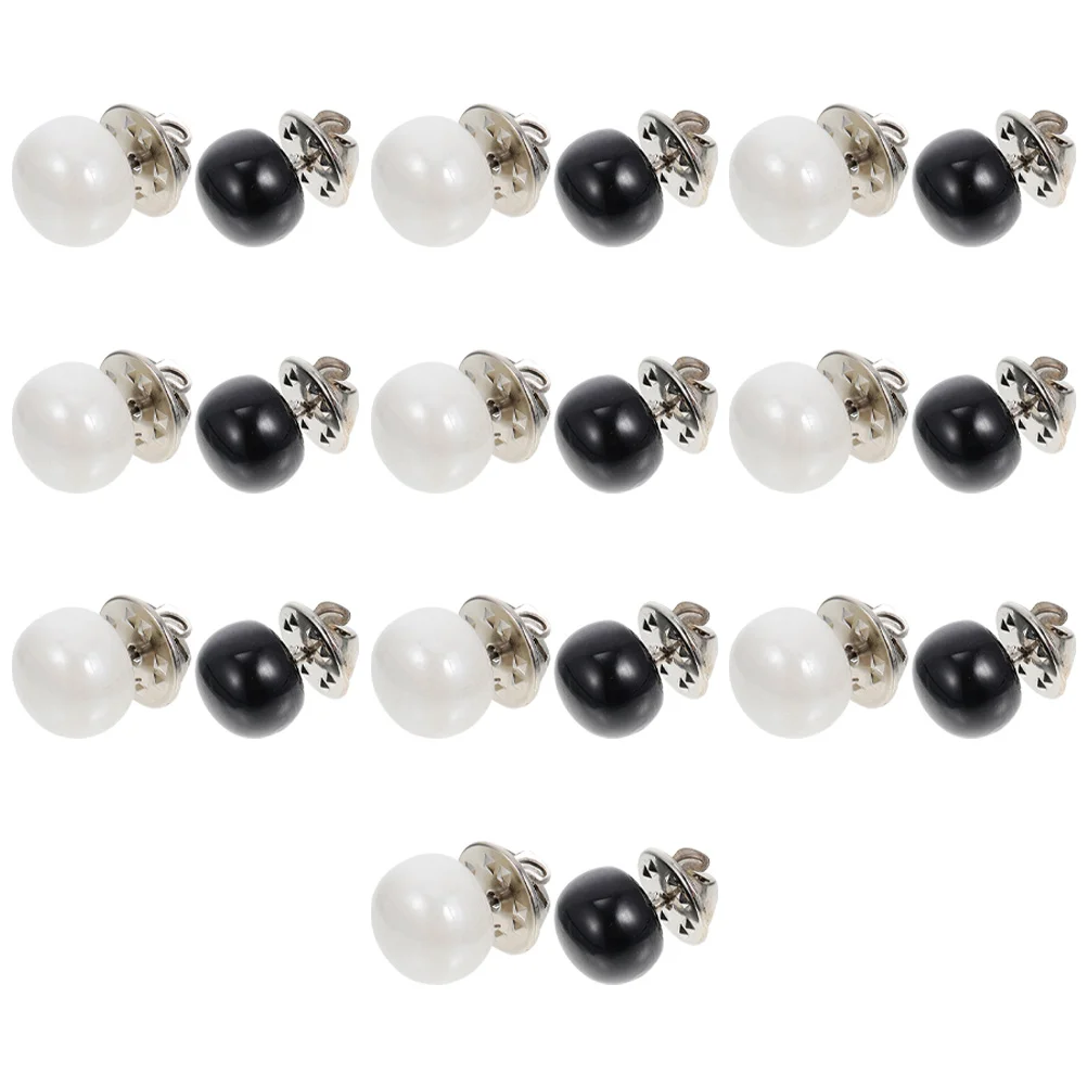 

20 Pcs Pants Buttons Collar Fake Pearl Sew Snap Shirts Pin Cable Gadget Organizer Clothing Accessories Resin Safety Skirt Black