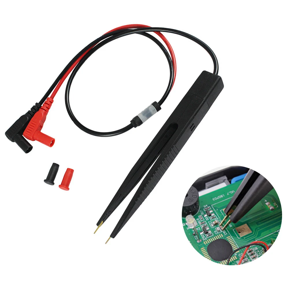 

SMD SMT Chip Test Clip Lead Probe LCR Test Clip Electrician Meter Tweezer Capacitor Resistance Inductance Tweezer for Multimeter