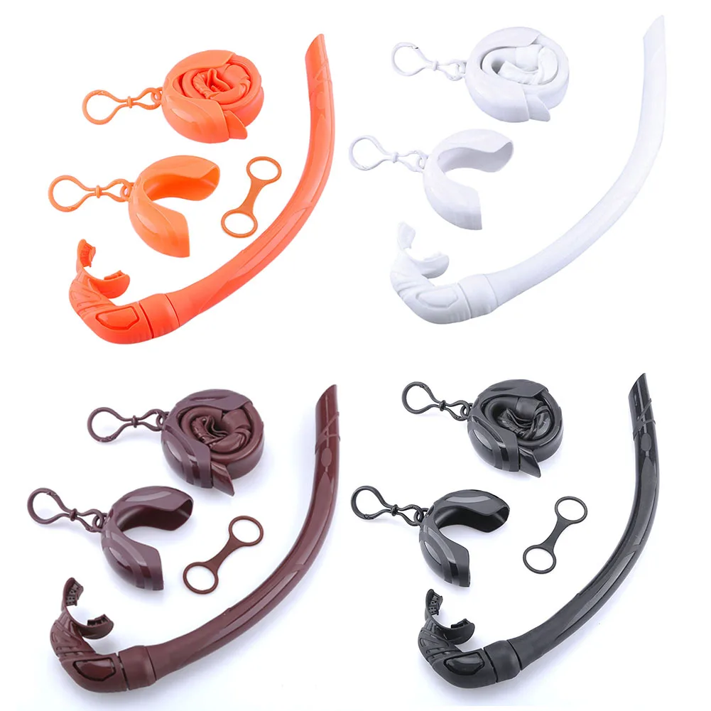 

Silicone Foldable Snorkel Tube Snorkel With Compact Storage Case Women Men Roll Up Snorkel Wet Breathing Tube For Snorkeling