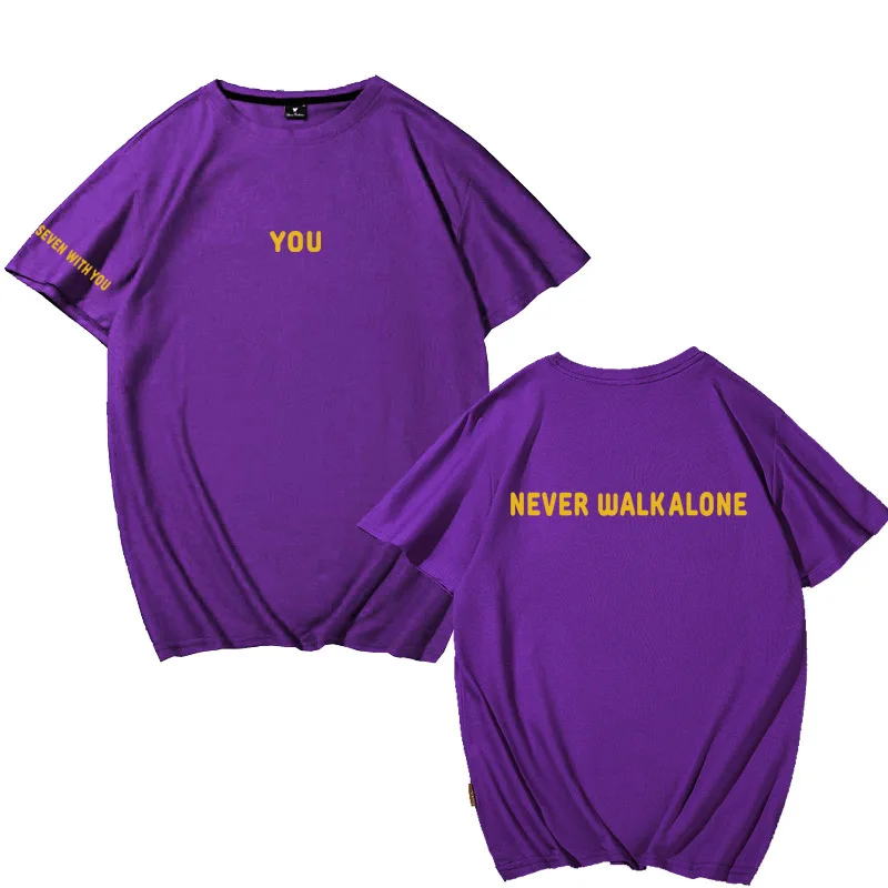 

Never Walk Alone Summer Man/Women Short Sleeve Cotton Y2k T-shirt Harajuku 90S Couple Oversize Crop Top Streetwear Cheap Tshirt